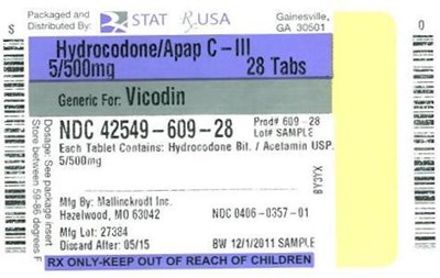 Principal Display Panel - 5 mg/500 mg bottle - HB APAP 5 500mg Label 42549